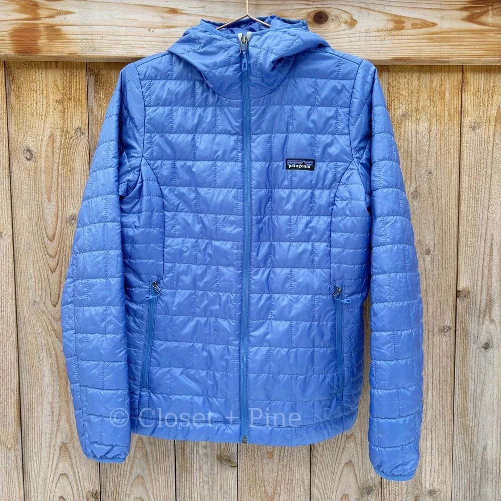 Patagonia Nano Puff Insulated Hoody Jacket Size Medium Float Blue - Picture 3 of 17